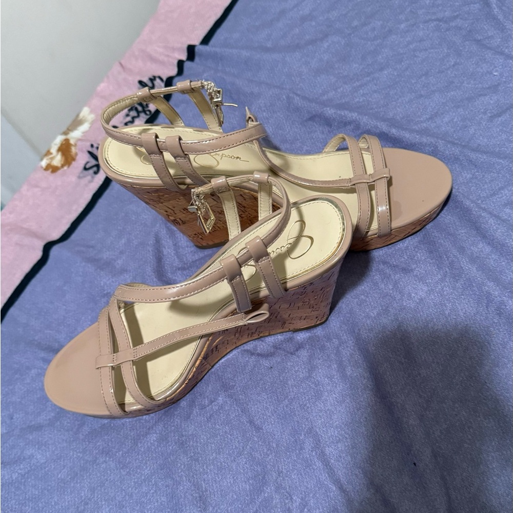 Jessica Simpson New Shoes Size 10 Brown Cork Open Toe  Jardina High Wedge Heels